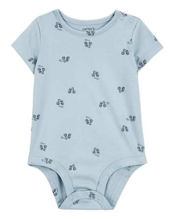 Baby Tricycle-Print Short-Sleeve Bodysuit - Blue, 