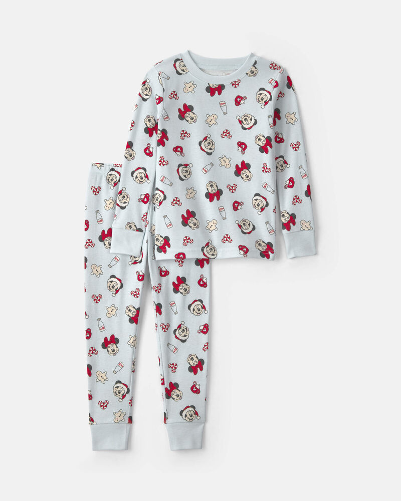 Tout-petit - Pyjama ajust&eacute; 2 pi&egrave;ces en 100 % coton &agrave; motif Disney Mickey Mouse de No&euml;l - Bleu, image 1 sur 3 diapositives
