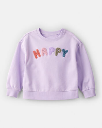 Tout-petit fille - Chandail à enfiler en jersey bouclette à manches longues Happy – Mauve, 