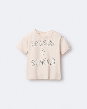 Tout-petit - T-shirt &agrave; manches courtes et imprim&eacute; Snacks 4 Dinner - kaki, 