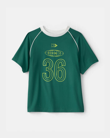 Boys 'Kicking It' Active Graphic Tee - Green, 