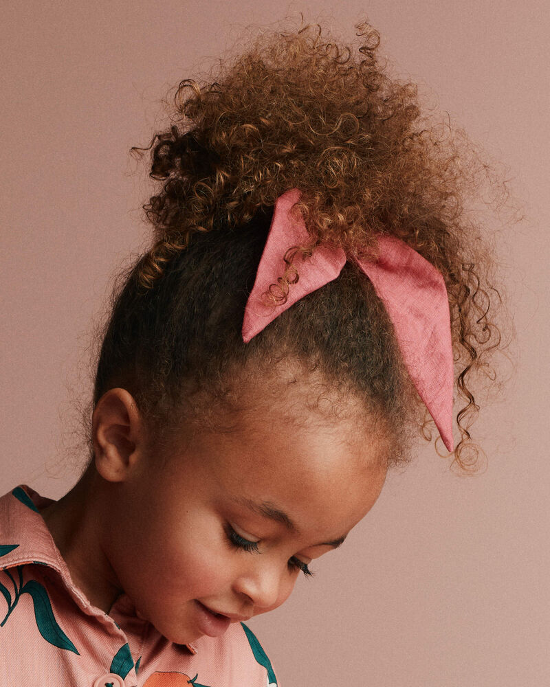 Toddler Girl 2-Pack Bow Scrunchies - Light Blue/Cream, image 3 of 5 slides