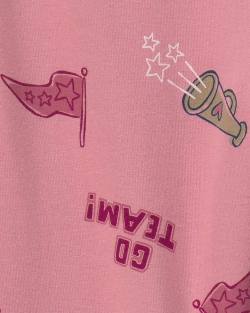 Girls School Spirit Pull-On Stretch Leggings - Pink, image 3 of 4 slides