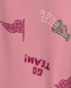 Girls School Spirit Pull-On Stretch Leggings - Pink, image 3 of 4 slides