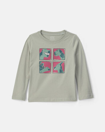 Toddler Boy Dinosaur Long-Sleeve Graphic Tee - Green, 