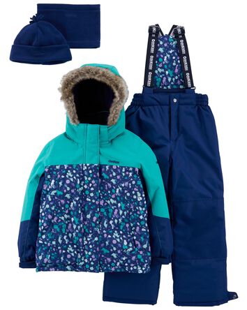 Kid 2-Piece Snowsuit With Bonus Hat And Neck Warmer, 