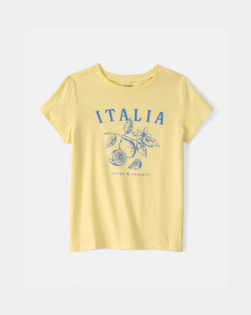 Filles - T-shirt &agrave; imprim&eacute; citron Italia - Jaune, 