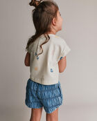 Tout-petit fille - T-shirt ample &agrave; imprim&eacute; ch&acirc;teau de sable &ndash; Cr&egrave;me, image 4 sur 6 diapositives