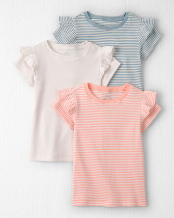 Tout-petit fille - Emballage de 3 t-shirts en coton biologique, 