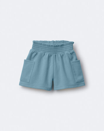 Toddler Girl Swing Shorts with Pockets - Light Blue, 