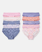Girls 10-Pack Butterfly Floral Bikini Underwear, image 1 of 2 slides