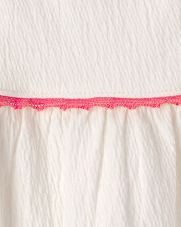 Toddler Girl Crinkle Tank Top - Ivory, 