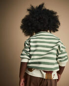 Toddler Otter Sweatshirt&trade; with Pockets in Stripes - Olive/Cream, image 4 of 5 slides