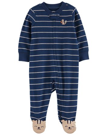 Chipmunk 2-Way Zip Cotton Sleeper Pyjamas, 