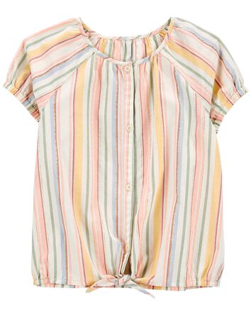 Striped Button-Front Top, 