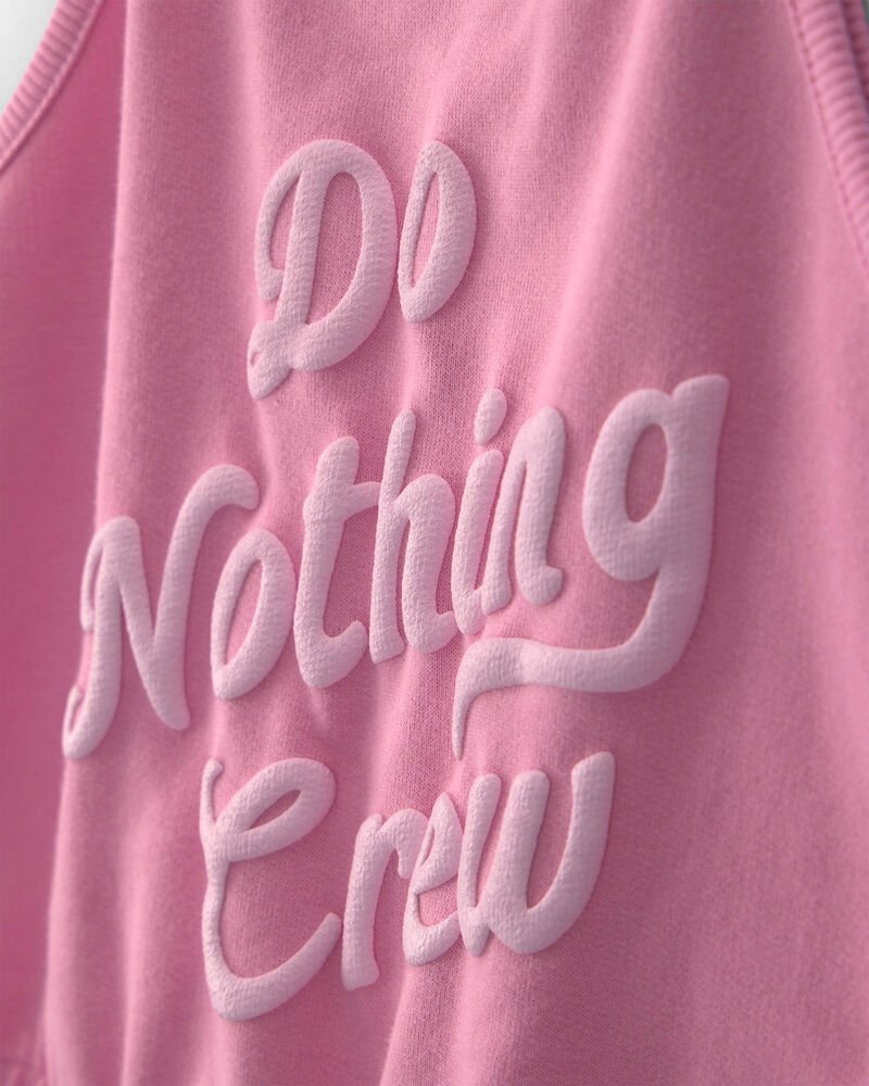 Filles - Barboteuse en jersey bouclette &laquo;Do Nothing Crew&raquo; - Rose, image 2 sur 3 diapositives