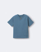 Toddler Boy Henley Tee with Pocket - Slate, image 2 of 5 slides