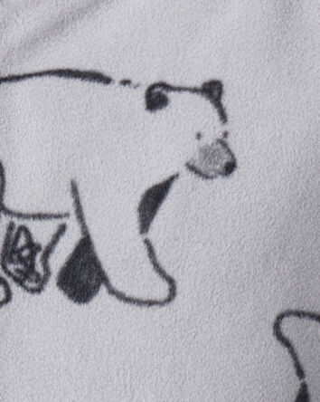 Baby Boy Polar Bear Microfleece Zip-Up Jacket - Grey, 