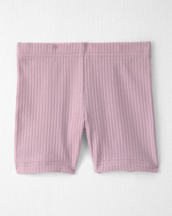 Toddler Girl 2-Pack Organic Cotton Ribbed Pedal Shorts, 