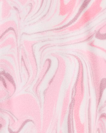 1-Piece Fleece Pink Swirl Footed Pyjamas, 