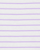 Baby Striped Flutter Short-Sleeve Tee - Purple, image 2 of 4 slides