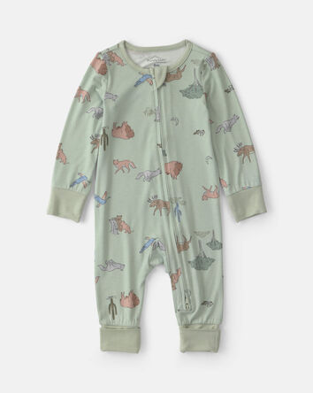 B&eacute;b&eacute; gar&ccedil;on - Grenouill&egrave;re PurelySoft &agrave; fermeture &agrave; glissi&egrave;re double sens &agrave; motif animaux - Vert, 