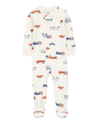 Baby Boy 1-Piece Car Print 100% Snug Fit Cotton Footie Pyjamas, image 1 of 3 slides