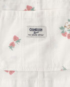 Toddler Girl Strawberry Skirtall - White, image 3 of 4 slides