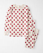 Kids 2-Piece Organic Cotton pyjamas in Hearts, image 1 of 3 slides