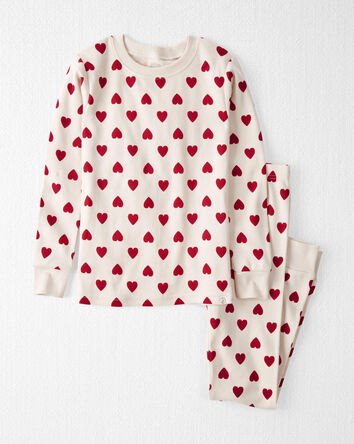 Kids 2-Piece Organic Cotton pyjamas in Hearts, 
