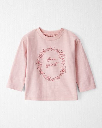 Baby Girl Organic Cotton Free Spirit Long-Sleeve Jersey Tee, 