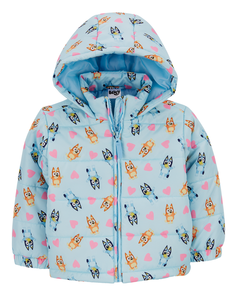 Toddler Bluey Puffer Jacket, image 1 of 3 slides