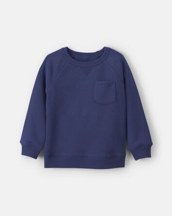 Toddler Boy Fleece Pullover Sweatshirt - Navy Blue, 