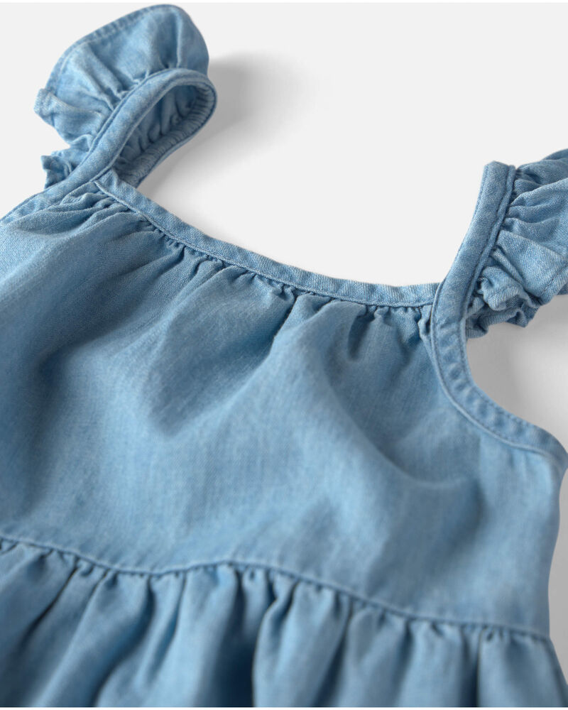 Toddler Girl Organic Cotton Chambray Dress, image 3 of 5 slides