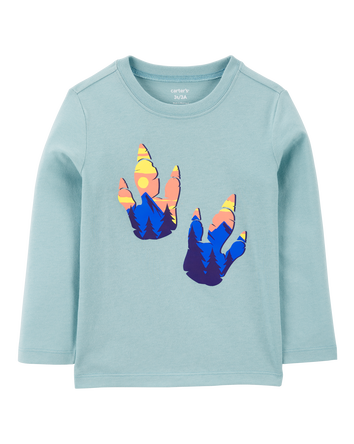 Toddler Dinosaur Cotton Blend Long-Sleeve Tee - Blue, 