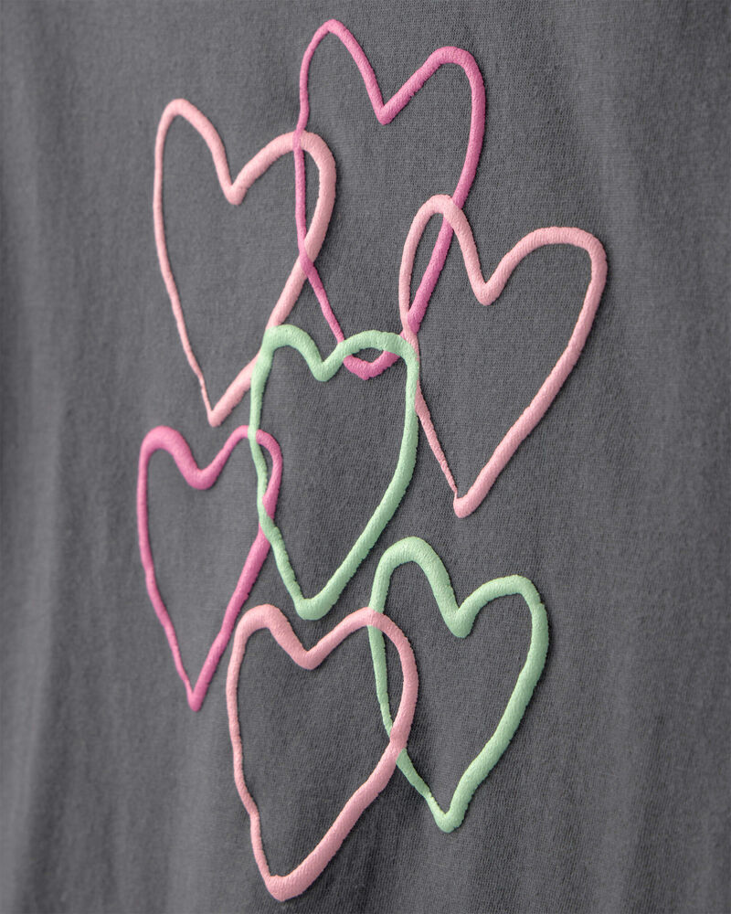 Girls Heart Graphic Tee - Grey, image 2 of 4 slides