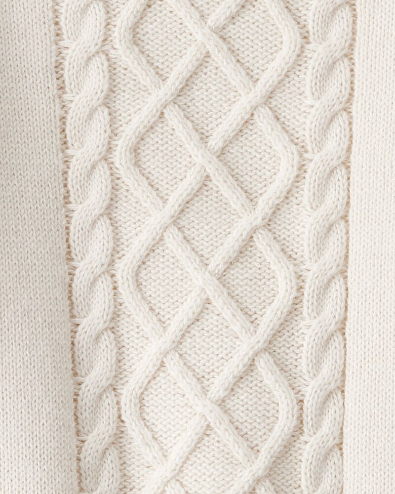 Baby Girl 3-Piece Cableknit Long-Sleeve Top & Skirt Set - Cream, image 2 of 3 slides