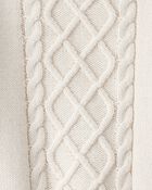 Baby Girl 3-Piece Cableknit Long-Sleeve Top & Skirt Set - Cream, image 2 of 3 slides