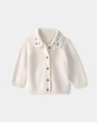 B&eacute;b&eacute; fille - Cardigan boutonn&eacute; &agrave; motif floral - Ivoire, image 1 sur 3 diapositives
