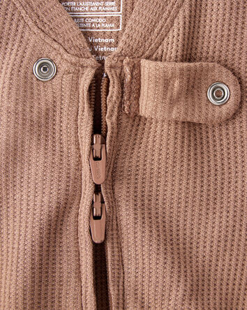 Bébé - Pyjama une-pièce PurelySoft à fermeture à glissière bidirectionnelle – Brun, 