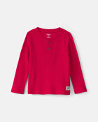 T-shirt henley manches longues isotherme - Rouge, image 1 sur 2 diapositives