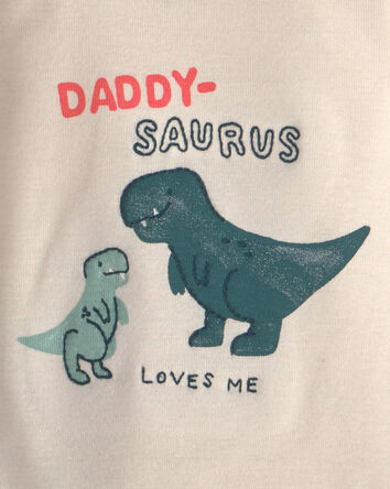 Baby Boy 2-Piece 'Daddy-saurus Loves Me' Long-Sleeve Bodysuit & Pant Set - Green/Cream, 