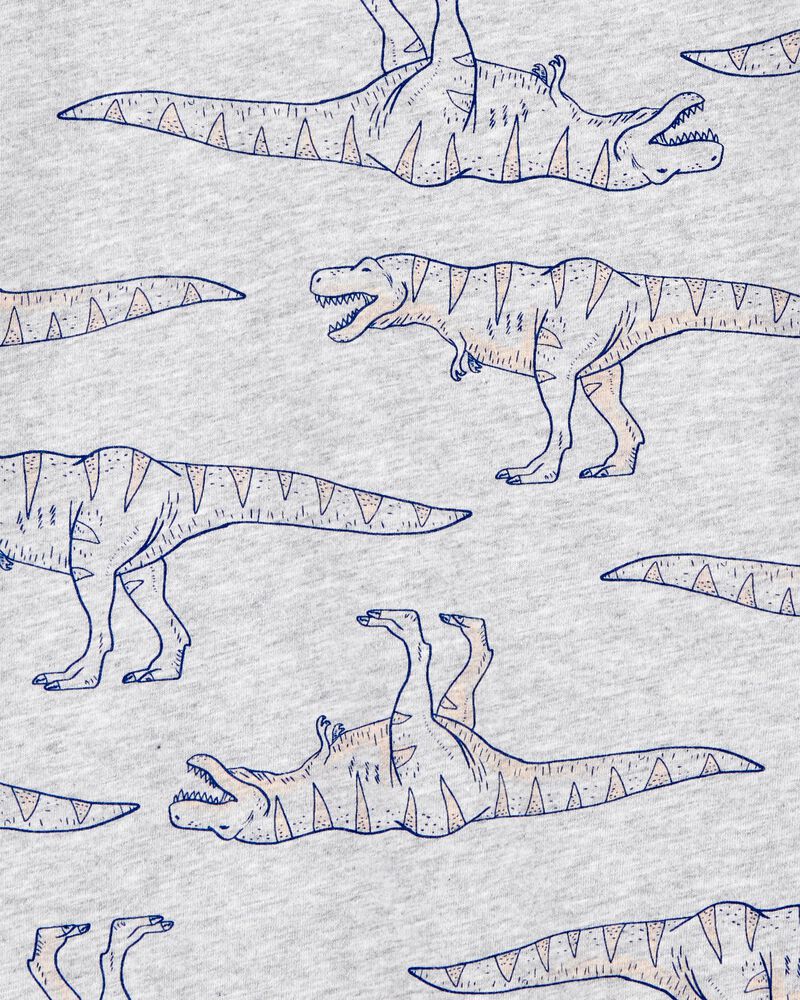 Kid Dinosaur Print Woven Short-Sleeve Tee, image 2 of 3 slides