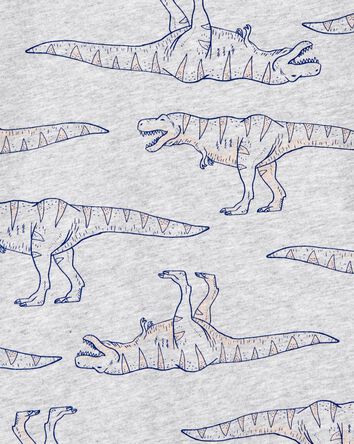 Kid Dinosaur Print Woven Short-Sleeve Tee, 