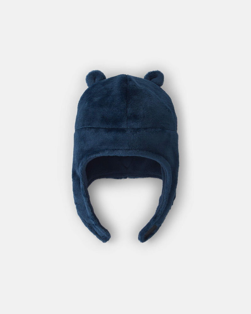 Gar&ccedil;ons - Ensemble tuque et mitaines en velboa Kombi - Bleu marine, image 2 sur 2 diapositives