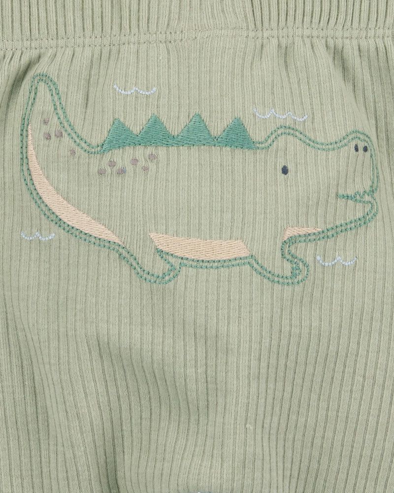 Bébé garçon - Ensemble 3 pièces Little Character® à alligator - Vert/Blanc, image 3 sur 4 diapositives