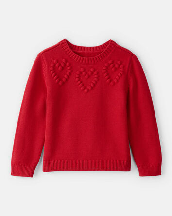 Toddler Girl Heart Long-Sleeve Sweater - Red, 