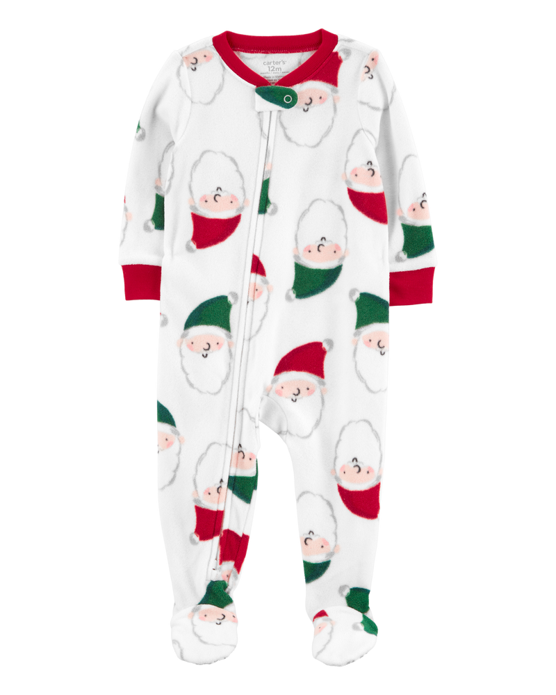 Baby 1 Piece Santa Fleece Footie Pyjamas