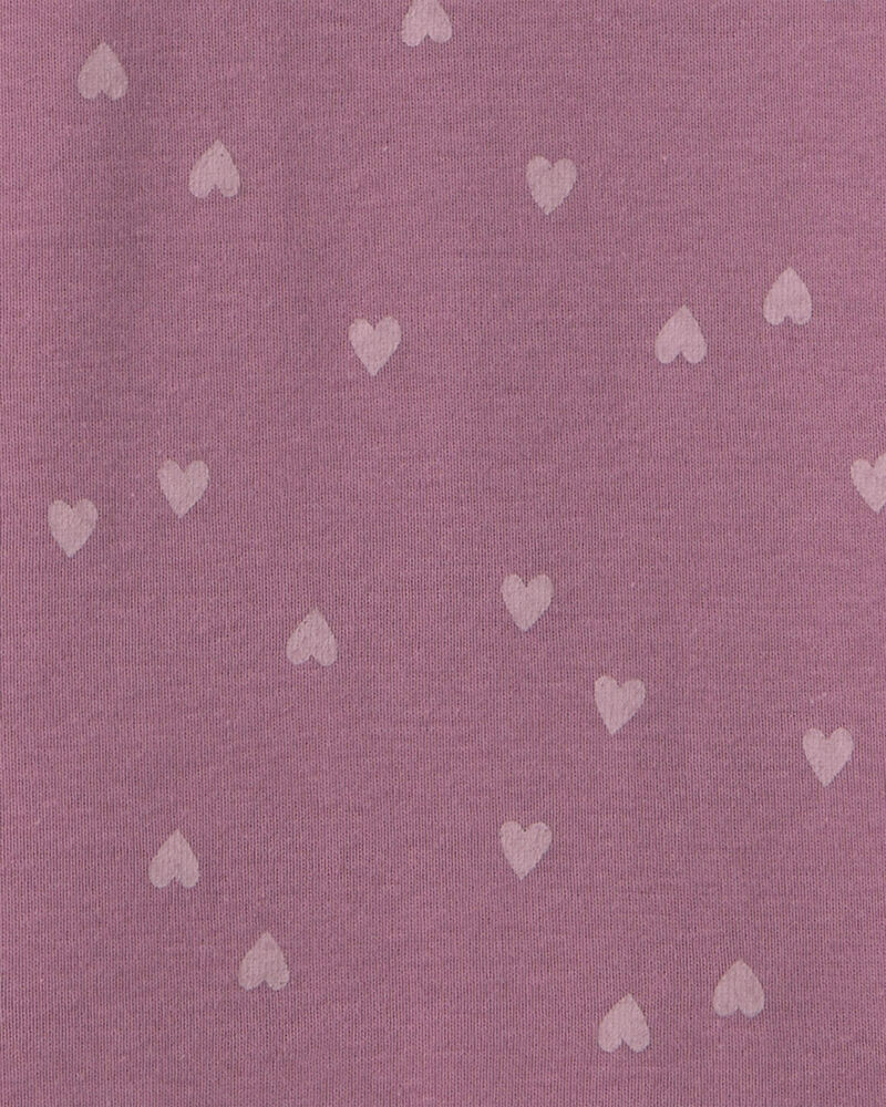 Filles - Haut manches longues en tissu c&ocirc;tel&eacute; &agrave; motif c&oelig;ur &ndash; Mauve, image 2 sur 2 diapositives