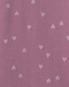 Filles - Haut manches longues en tissu c&ocirc;tel&eacute; &agrave; motif c&oelig;ur &ndash; Mauve, image 2 sur 2 diapositives